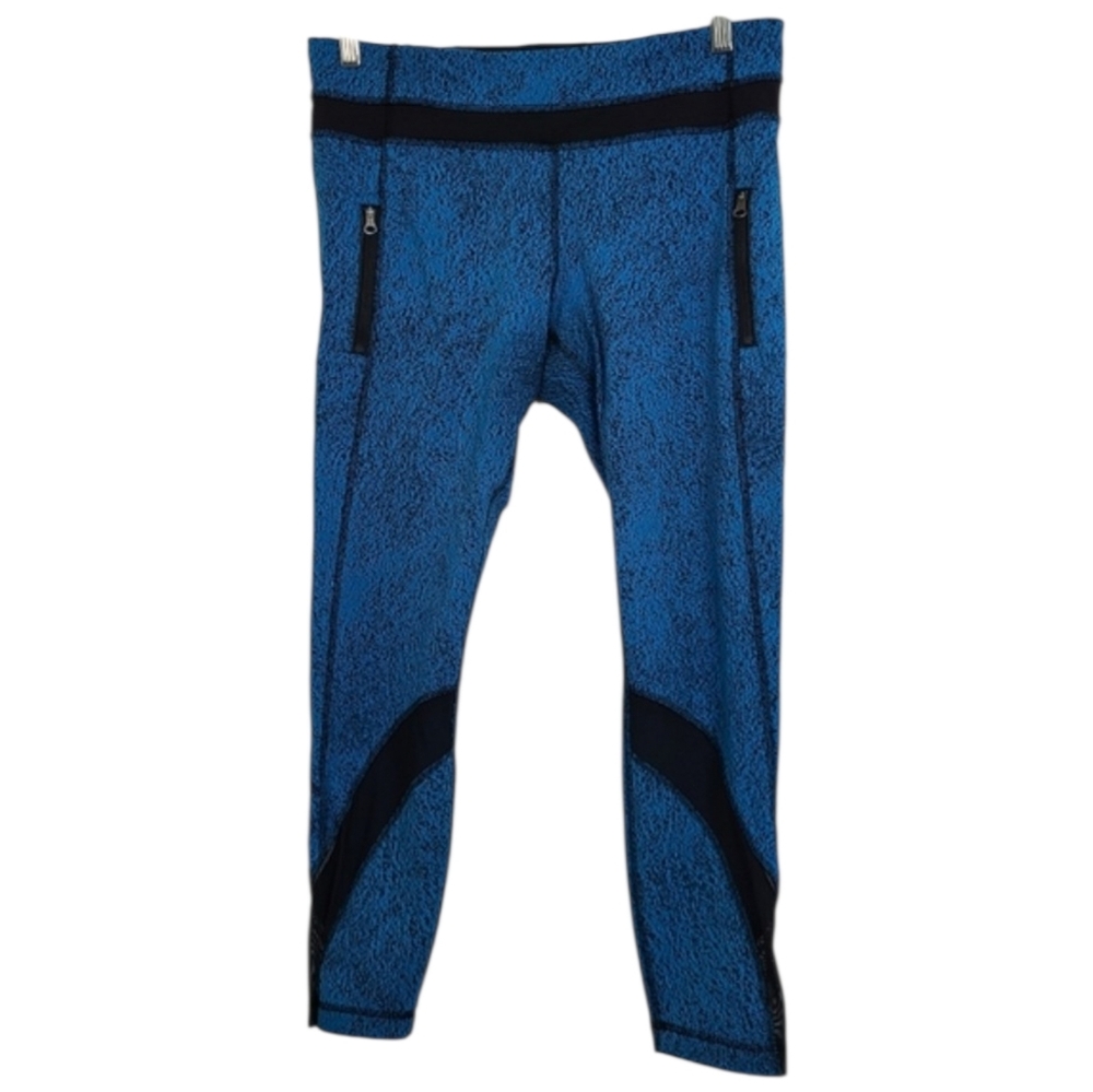Lululemon Inspire Tight II Crop Leggings Sz 10 Blue High Rise Workout Yoga Gym